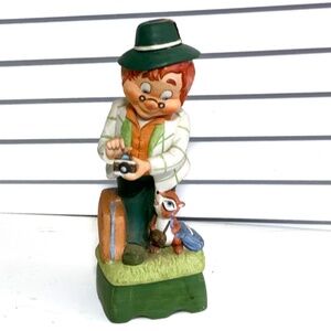 VINTAGE -- Mr. Lucky Series music box decanter – Mr. Tourist photographer – 1979